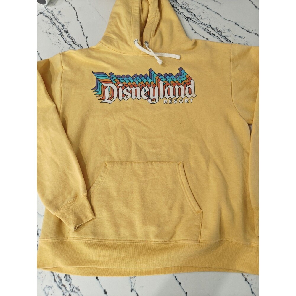Disneyland Resort Yellow Retro Style Logo Hoodie Size Medium